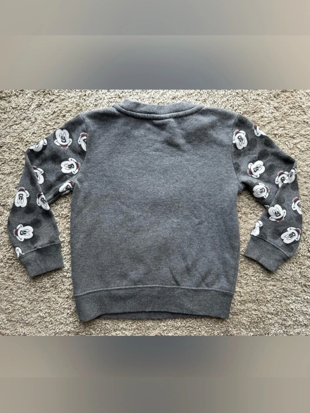 Disney Mickey Mouse Toddler Sweatshirt Gray Plush Graphic Pullover Size 3T
